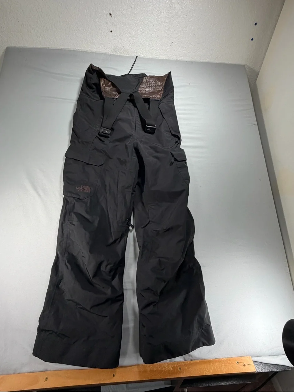 The North Face Ski Snowboard Pants Black Suspenders Mens S Small P #1004